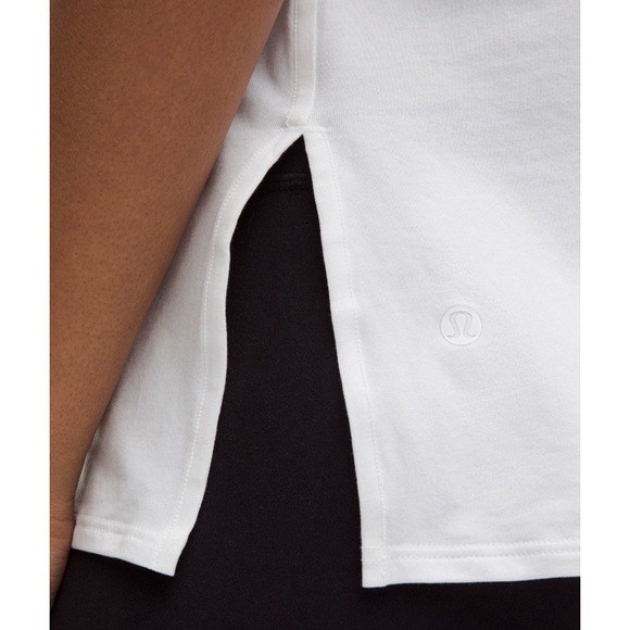 NWT Lululemon Relaxed Fit Boatneck T Shirt Sz 10 White Pima Cotton Short Sleeve - Picture 5 of 16